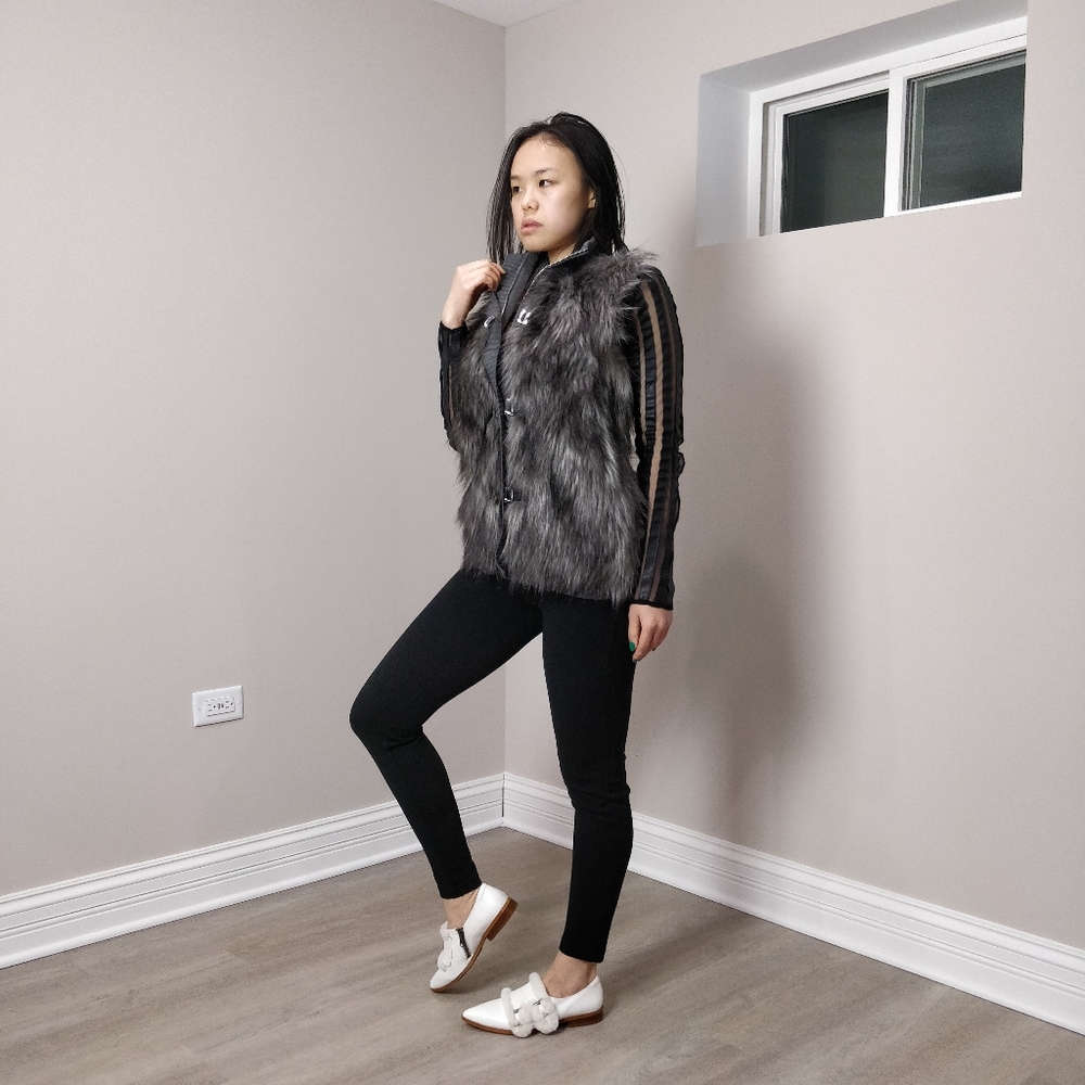 Calvin Klein Faux fur front knit back vest - Picture 6 of 12